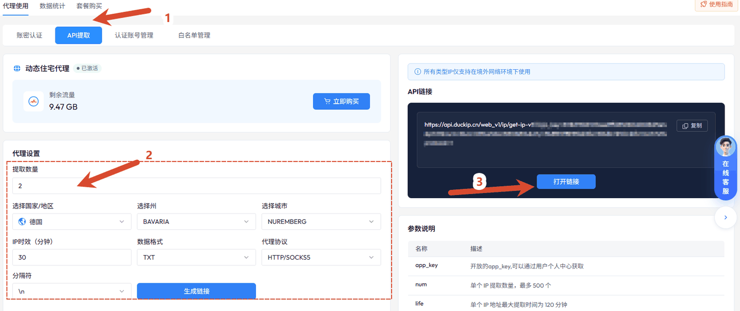 图 4：API 提取参数区