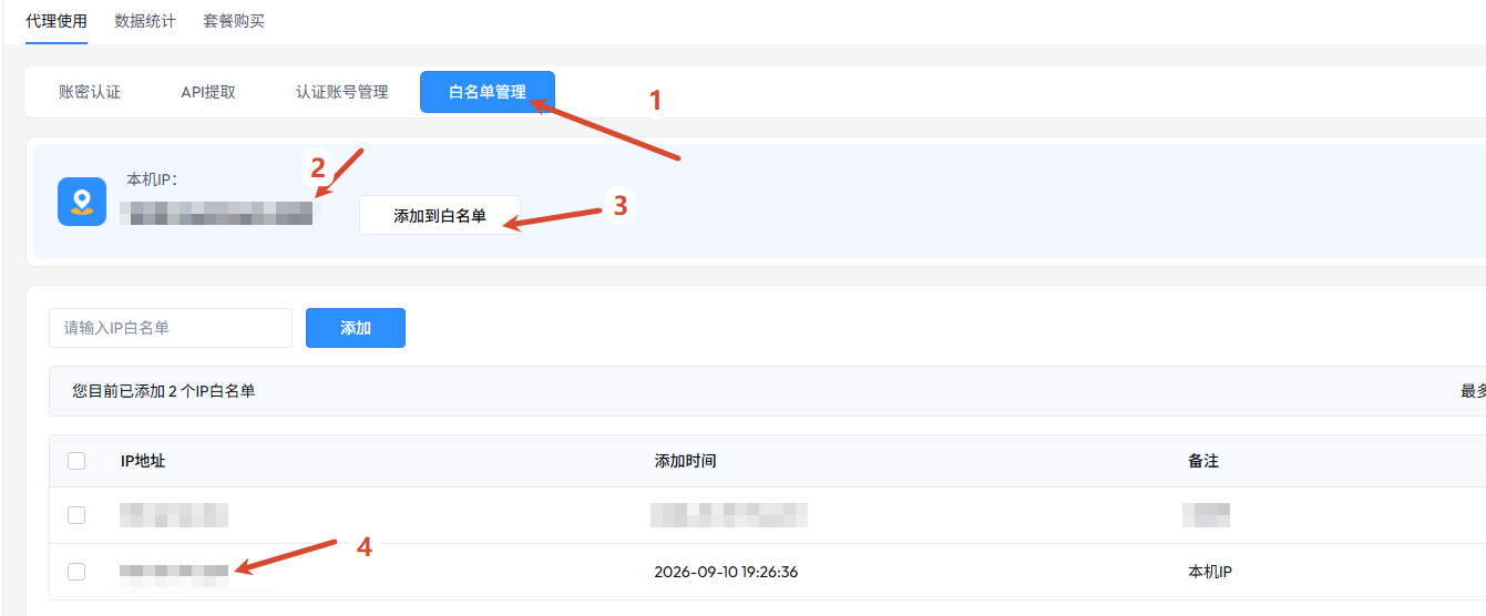 图 3：白名单列表